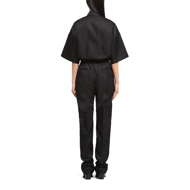 Shop (Women) PRADA Black Re-Nylon Jumpsuit 230653-1WQ8-F0002-S-211