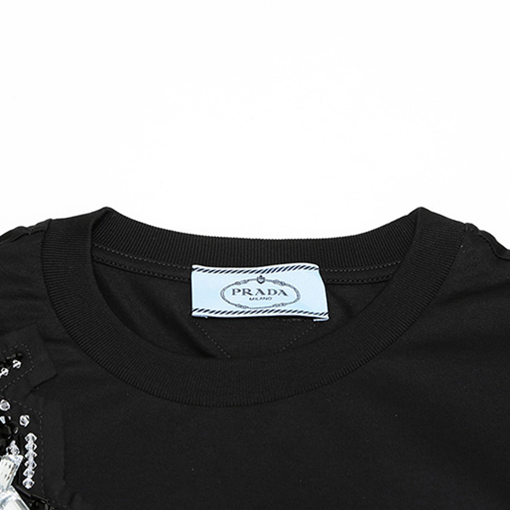 (Women) PRADA Black Red Heart Cotton Crewneck T-Shirt 35838R-1VAK-F0ZCW-S-162 圖 6