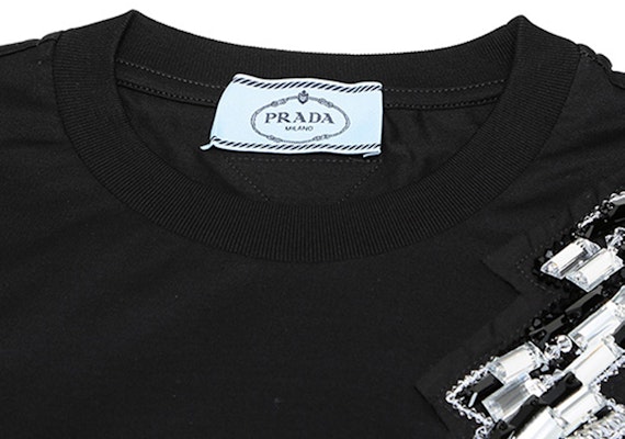 (W) PRADA 黑色玫瑰閃電棉質T恤 35838R-1VAJ-F0ZCV-S-162 Details for (W) PRADA 黑色玫瑰閃電棉質T恤 35838R-1VAJ-F0ZCV-S-162