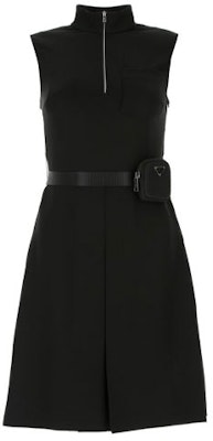 (W) 프라다 블랙 민소매 폴리에스터 A라인 캐주얼 원피스 P3B81HS2021RW9-F0002 Order (W) 프라다 블랙 민소매 폴리에스터 A라인 캐주얼 원피스 P3B81HS2021RW9-F0002