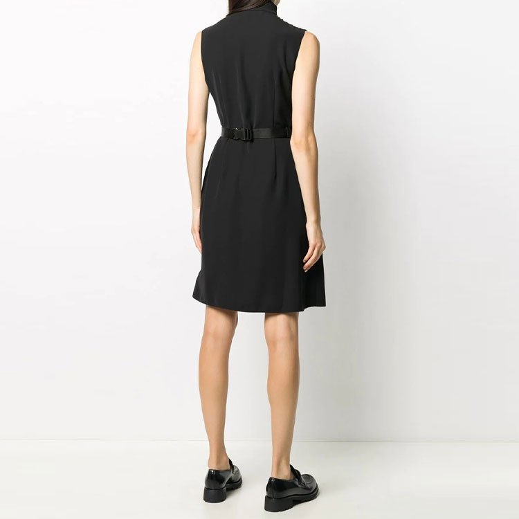 Purchase (W) 프라다 블랙 민소매 폴리에스터 A라인 캐주얼 원피스 P3B81HS2021RW9-F0002