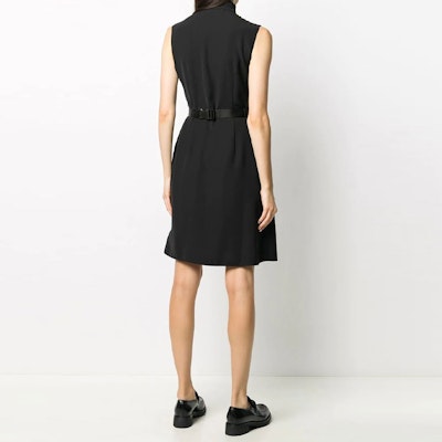 (W) 프라다 블랙 민소매 폴리에스터 A라인 캐주얼 원피스 P3B81HS2021RW9-F0002 Purchase (W) 프라다 블랙 민소매 폴리에스터 A라인 캐주얼 원피스 P3B81HS2021RW9-F0002