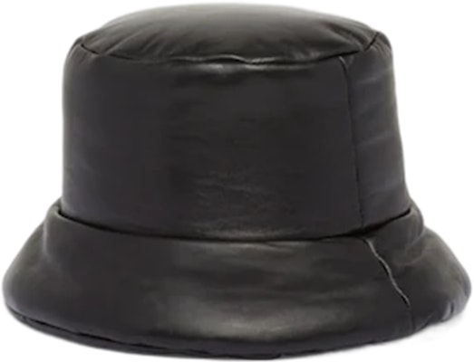 (W) Sombrero de Cubo PRADA Negro de Piel Suave con Logo Triángulo para Mujer 1HC248-2DYI-F0002 Lookbook (W) Sombrero de Cubo PRADA Negro de Piel Suave con Logo Triángulo para Mujer 1HC248-2DYI-F0002