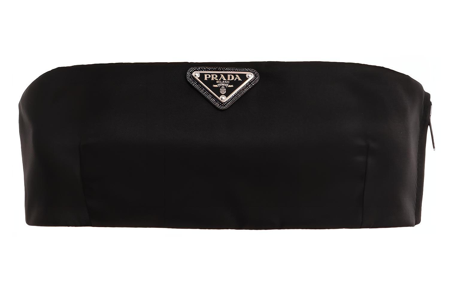 (Women) PRADA Black Triangle Logo Tube Top 240707-1WQ8-F0002-S-212