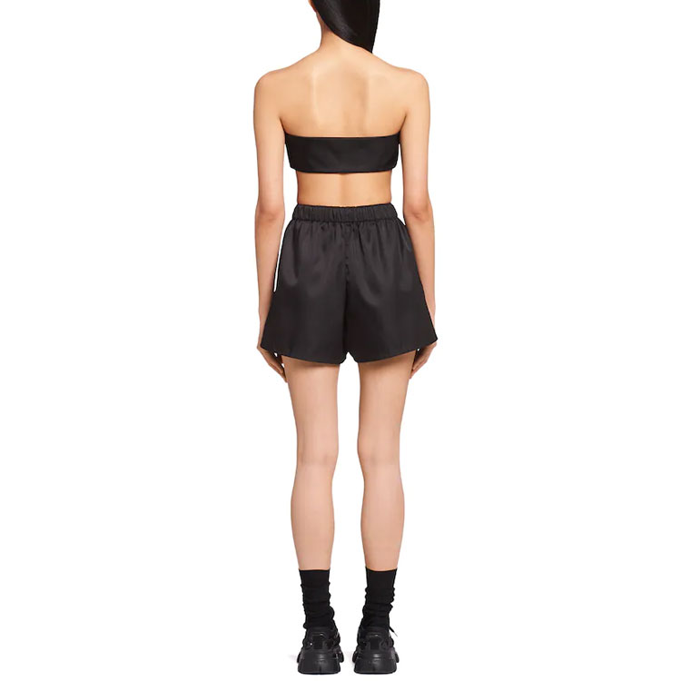 Shop (W) PRADA 黑色三角標誌露肩上衣 240707-1WQ8-F0002-S-212