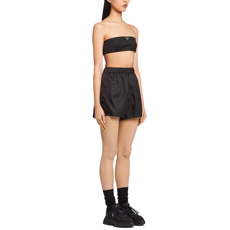 Purchase (W) PRADA 黑色三角標誌露肩上衣 240707-1WQ8-F0002-S-212