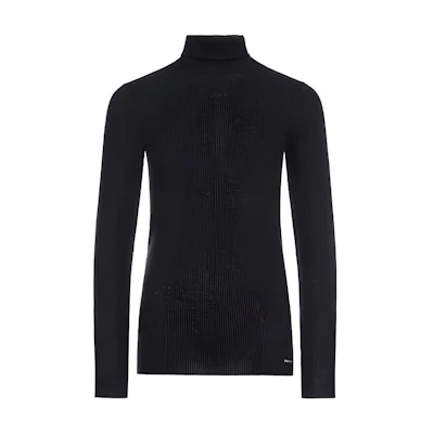 (Women) Prada Black Turtleneck Wool Knit Sweater P26350-1RZR-F0002-S-192