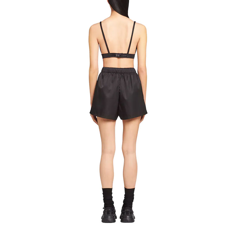 Shop (Women) PRADA Black V-Neck Triangle Logo Camisole 240706-1WQ8-F0002-S-212