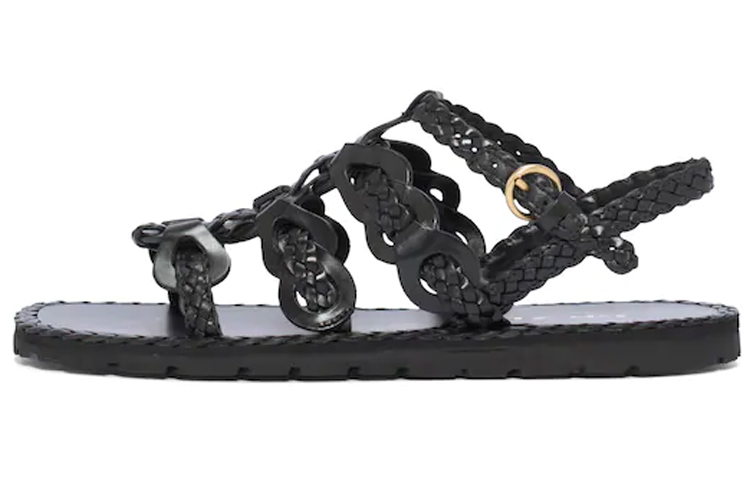 (Women) Prada Braided Leather Sandals 'Black' 1X186M_027_F0002_F_A015