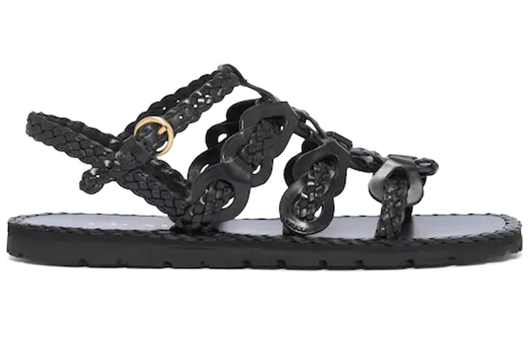 Order (W) Prada Gevlochten Leren Sandalen ''Zwart'' 1X186M_027_F0002_F_A015