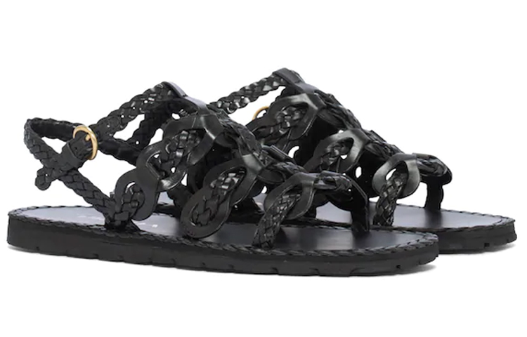 Lookbook (W) Prada Gevlochten Leren Sandalen ''Zwart'' 1X186M_027_F0002_F_A015