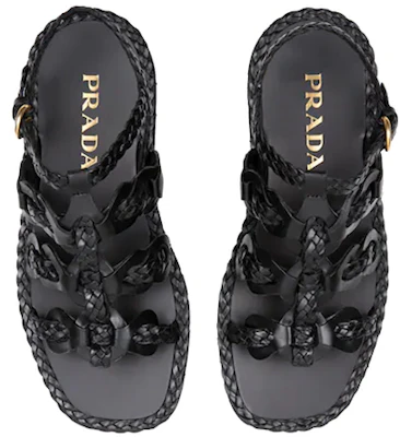 (W) Sandal Kulit Anyaman Prada 'Hitam' 1X186M_027_F0002_F_A015 Purchase (W) Sandal Kulit Anyaman Prada 'Hitam' 1X186M_027_F0002_F_A015