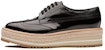 (W) Kasut Kulit Berus Microsole Trim Brogue Prada 'Hitam' 1E722E_055_F0002_F_D030