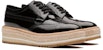 (W) Kasut Kulit Berus Microsole Trim Brogue Prada 'Hitam' 1E722E_055_F0002_F_D030
