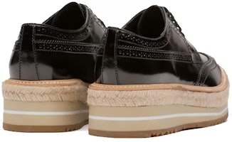 (W) プラダ ブラッシュドレザー ブローグシューズ (黒) 1E722E_055_F0002_F_D030 Shop (W) プラダ ブラッシュドレザー ブローグシューズ (黒) 1E722E_055_F0002_F_D030