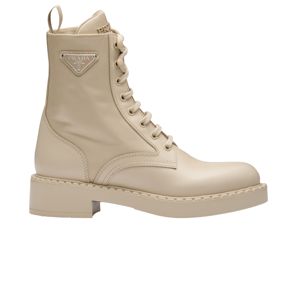 (Women) Prada Brushed Leather and Re-Nylon Ankle Boot 'Desert Beige'  1T782M-3LF7-F0F24