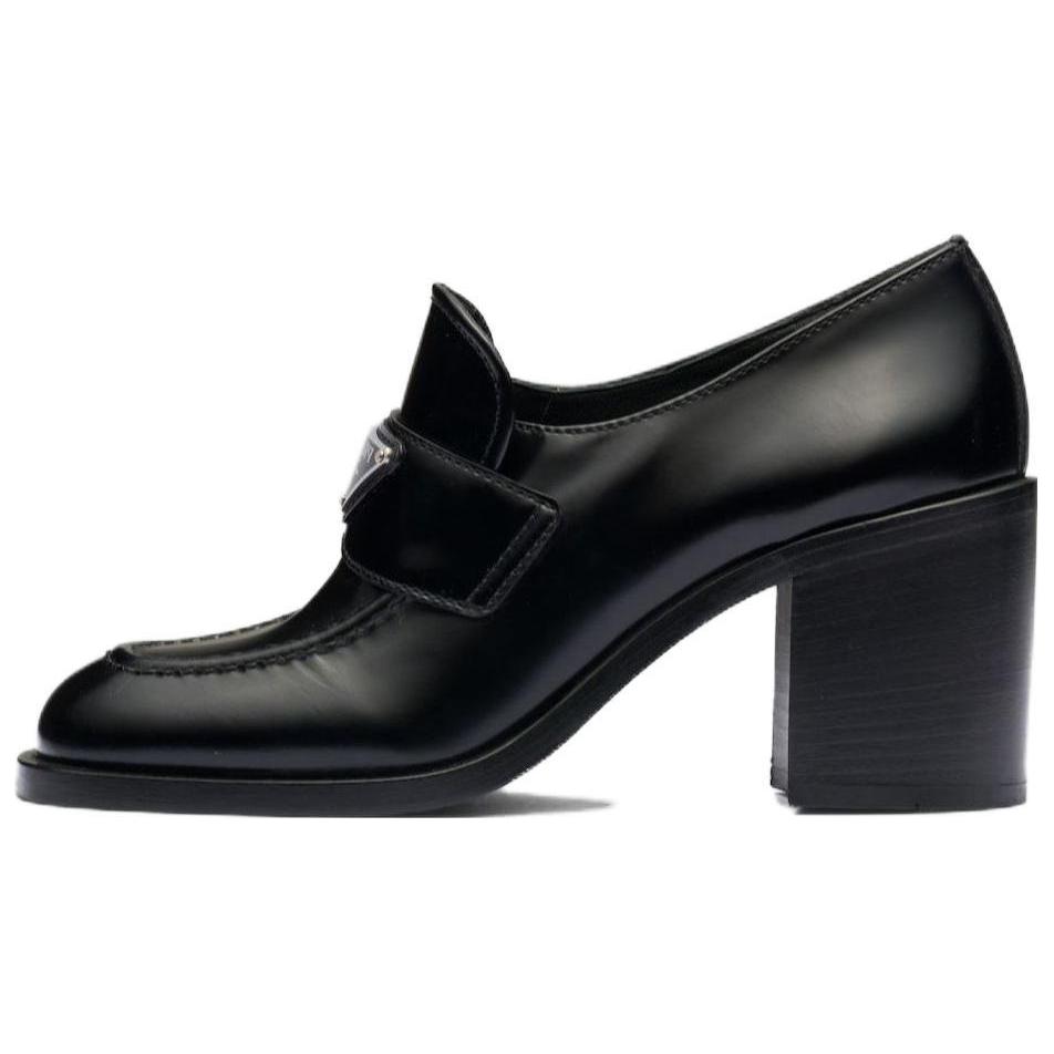 (Women) Prada Brushed Leather High-heel Loafers 'Black' 1D223N_055_F0002_F_075