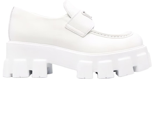 (Women) Prada Brushed Leather Monolith Loafers 'White' 1D649M_B4L_F0009_F_B055 Order (Women) Prada Brushed Leather Monolith Loafers 'White' 1D649M_B4L_F0009_F_B055