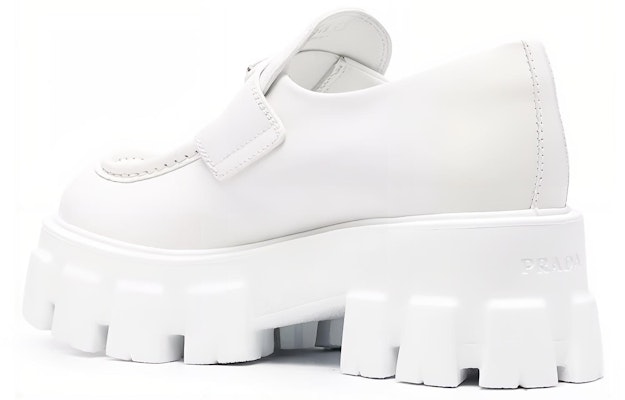 (Women) Prada Brushed Leather Monolith Loafers 'White' 1D649M_B4L_F0009_F_B055 Shop (Women) Prada Brushed Leather Monolith Loafers 'White' 1D649M_B4L_F0009_F_B055