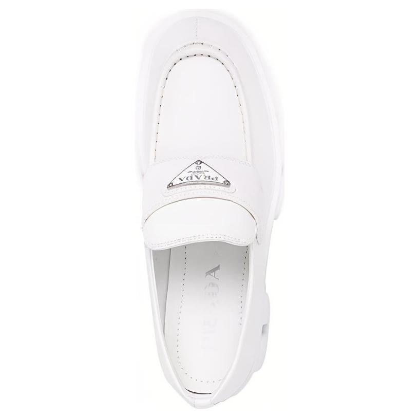 Purchase (W) Mocasines Prada Monolith de Cuero Cepillado 'Blanco' 1D649M_B4L_F0009_F_B055