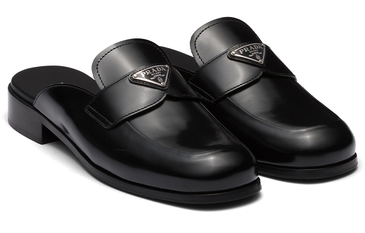 (W) Prada Brushed Leather Mules 'Black' 圖 3