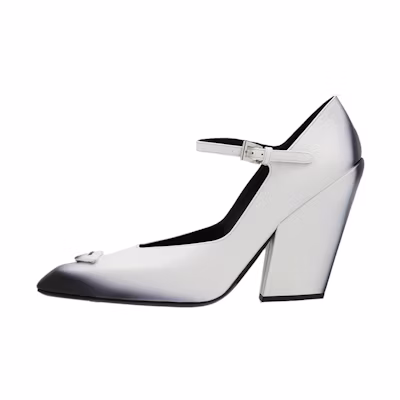 (W) Prada Brushed Leather Pumps 'White Black Ombre'