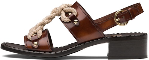 (Women) Prada Brushed Leather Sandals 'Brown' 1X190M_P39_F0005_F_A040 (Women) Prada Brushed Leather Sandals 'Brown' 1X190M_P39_F0005_F_A040