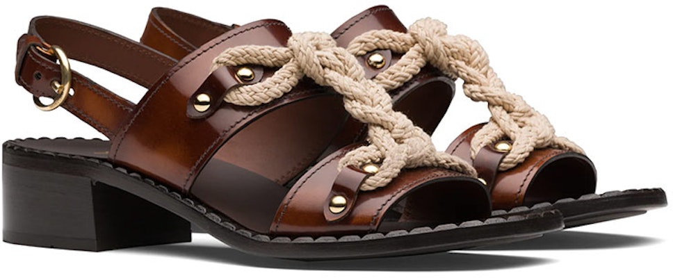 (Women) Prada Brushed Leather Sandals 'Brown' 1X190M_P39_F0005_F_A040 Order (Women) Prada Brushed Leather Sandals 'Brown' 1X190M_P39_F0005_F_A040