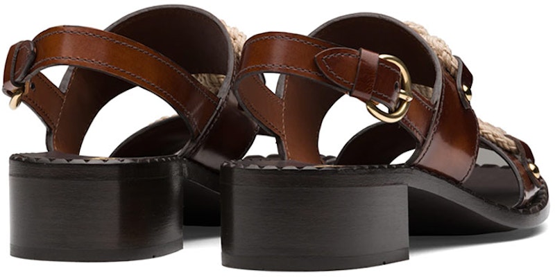 (Women) Prada Brushed Leather Sandals 'Brown' 1X190M_P39_F0005_F_A040 Lookbook (Women) Prada Brushed Leather Sandals 'Brown' 1X190M_P39_F0005_F_A040