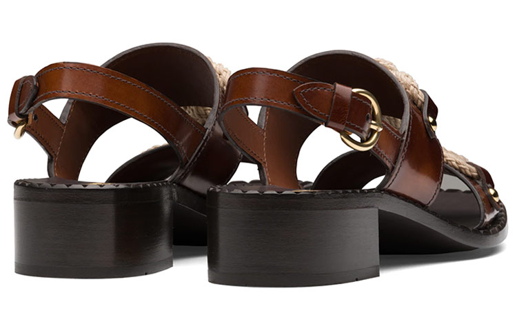 Lookbook (W) Prada Geborsteld Leren Sandalen ''Bruin'' 1X190M_P39_F0005_F_A040