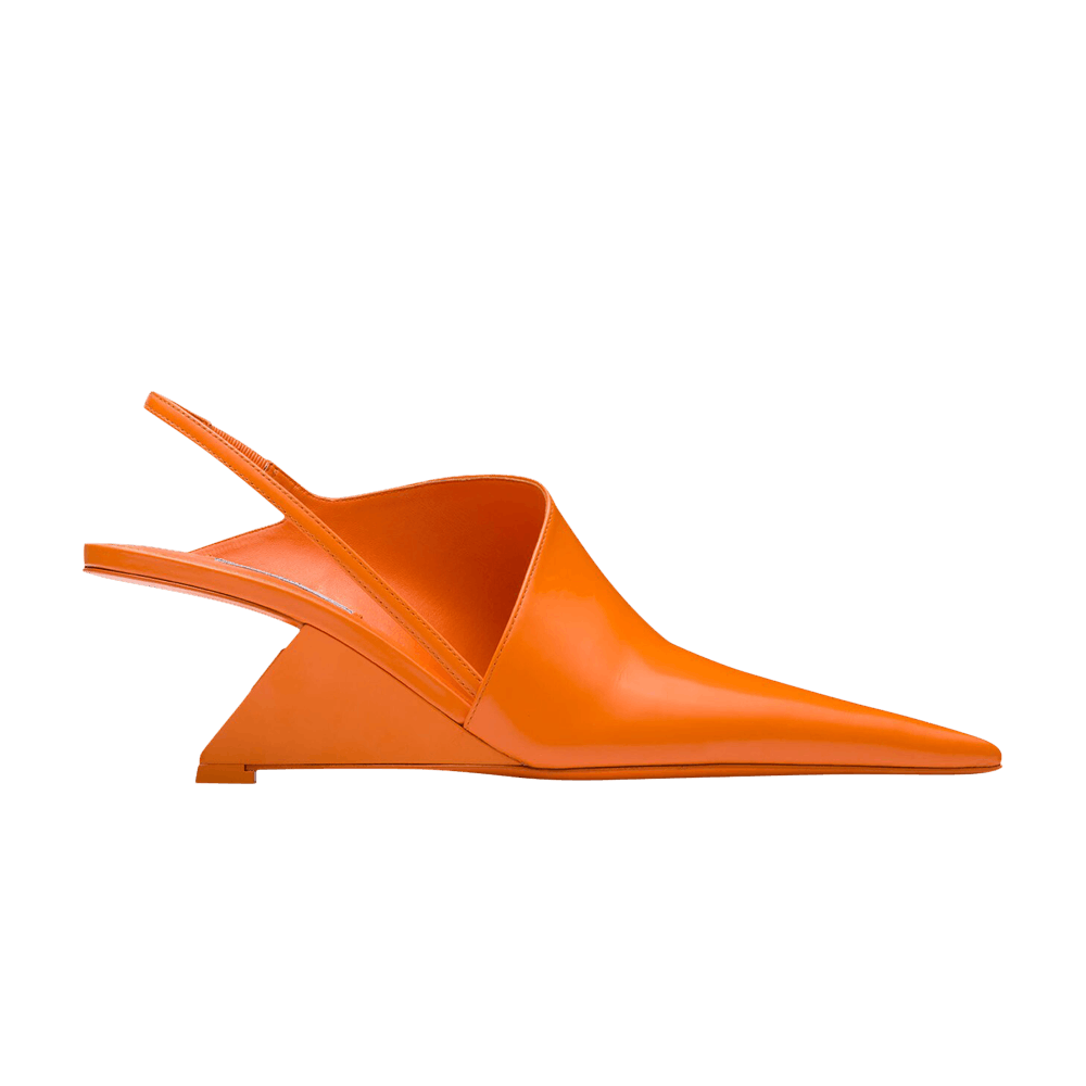 Buy (W) Prada Kasut Tumit Kulit Berus Slingback 'Oren' 1I886M-055-F01BU