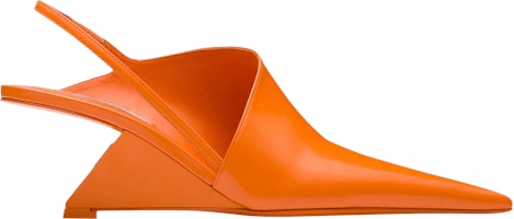 (Women) Prada Brushed Leather Slingback Pumps 'Orange' 1I886M-055-F01BU (Women) Prada Brushed Leather Slingback Pumps 'Orange' 1I886M-055-F01BU