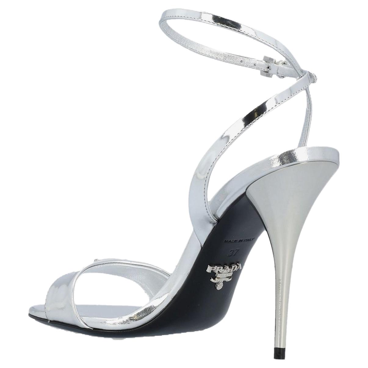 (W) Prada Buckle High Heel Peep Toe 'Silver Fashion Sandal' 圖 3