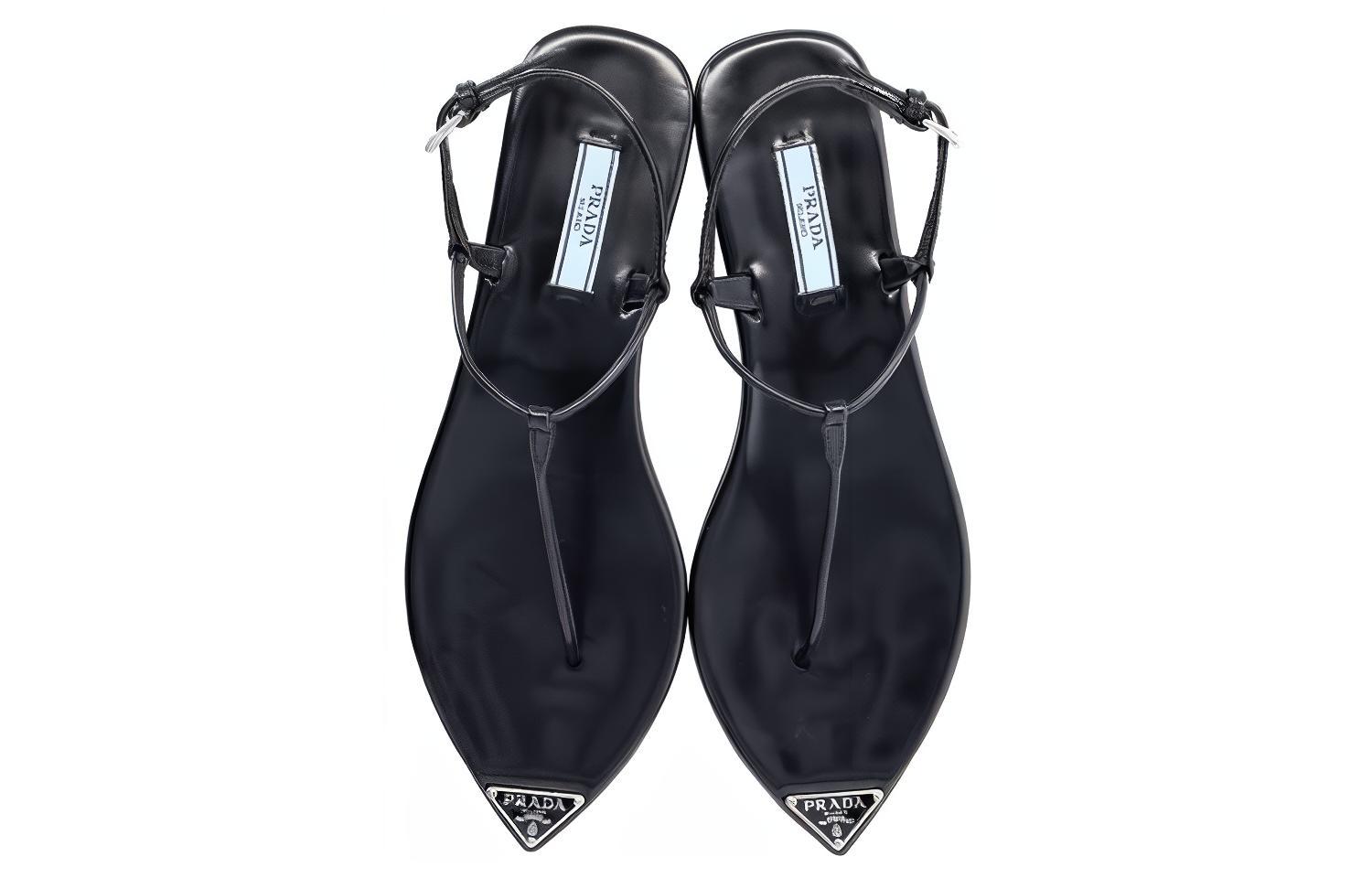 (W) Prada Calfskin Fashion Sandals 'Black' 圖 5