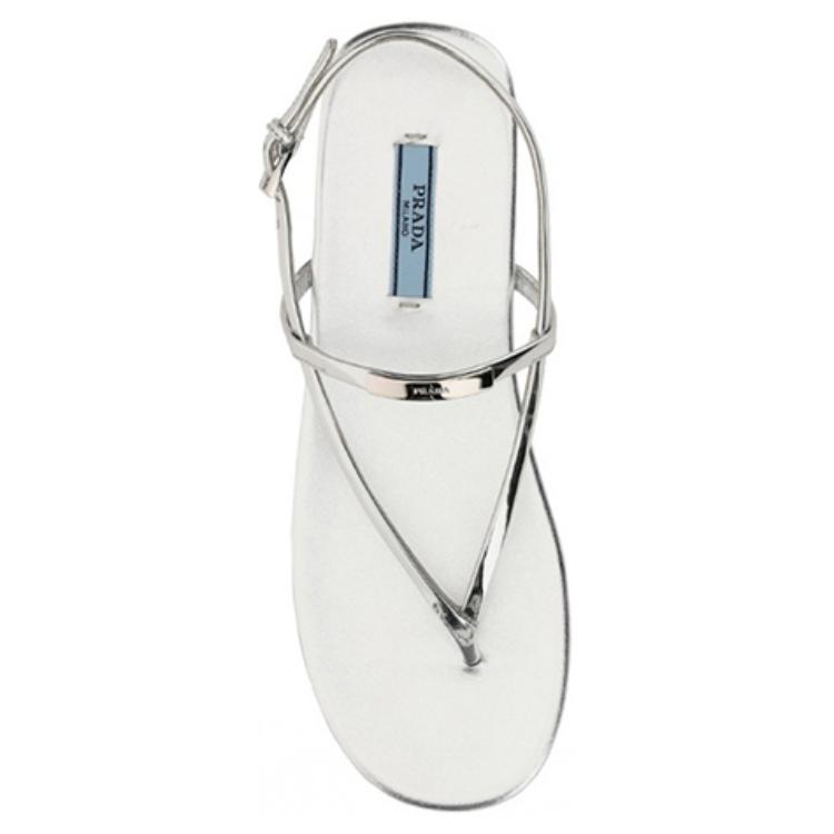 Purchase PRADA 普拉達 小牛皮 時尚休閒涼鞋 女款 銀色