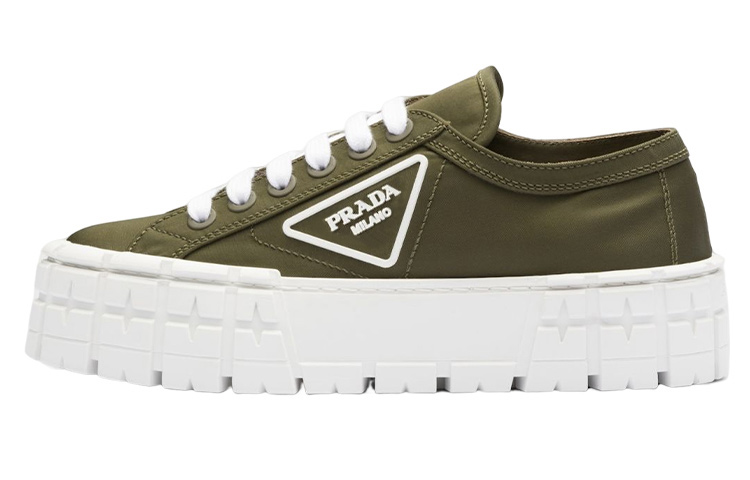 (W) Prada Canvas Fashion Sneakers 'Green'