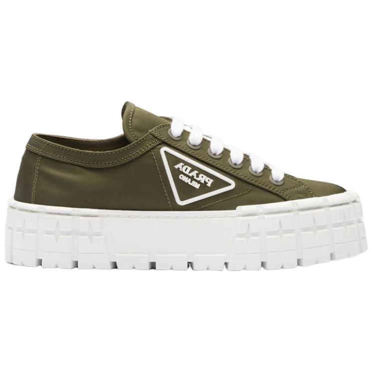 (W) Prada Canvas Fashion Sneakers 'Green' 圖 2