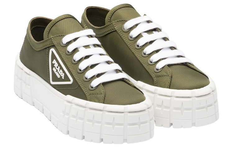 (W) Prada Canvas Fashion Sneakers 'Green' 圖 3