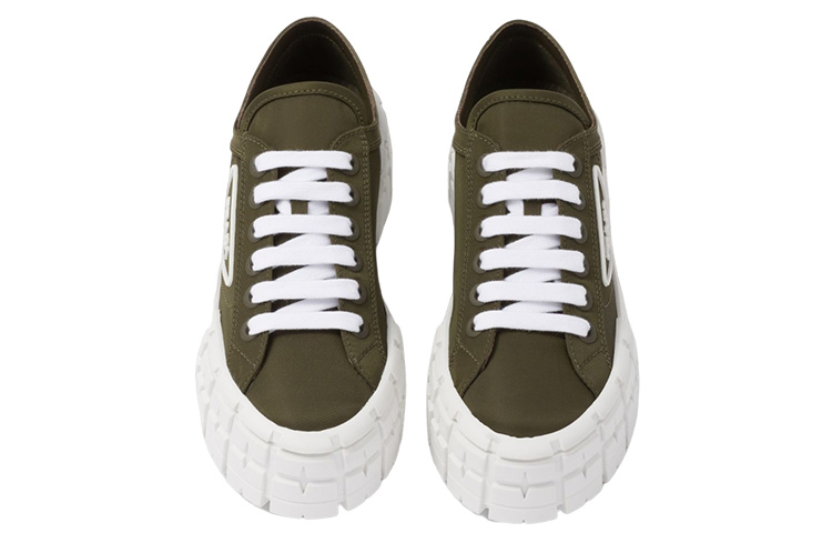 (W) Prada Canvas Fashion Sneakers 'Green' 圖 4