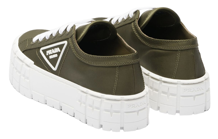 (W) Prada Canvas Fashion Sneakers 'Green' 圖 5