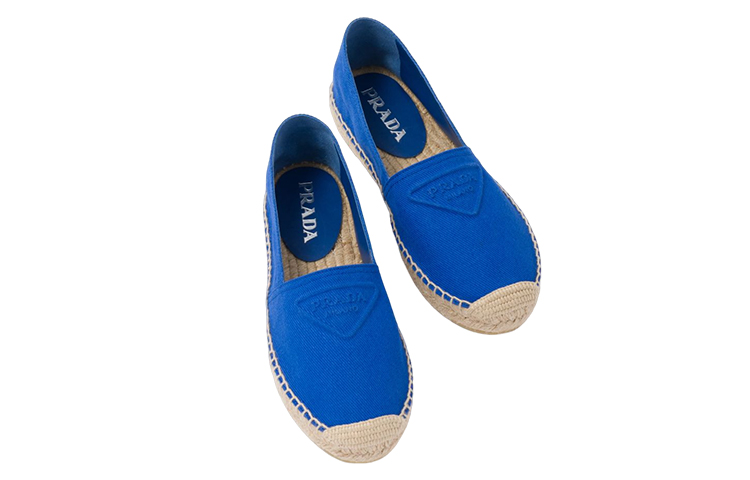 (W) Prada Canvas Logo Round-Toe Espadrilles 'Blue' 圖 4