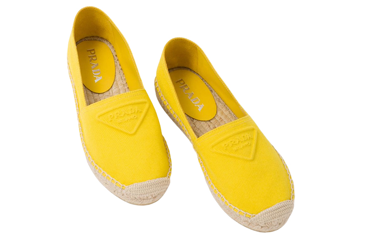 (W) Prada Canvas Low-Top Sneakers 'Yellow Logo' 圖 3