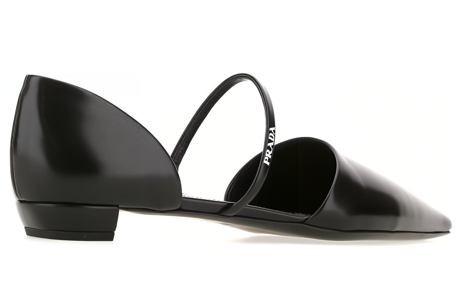 Shop (W) Sandales de Sport décontractées en Cuir Prada ''Noir'' 1F519M_055_F0002_F_A015