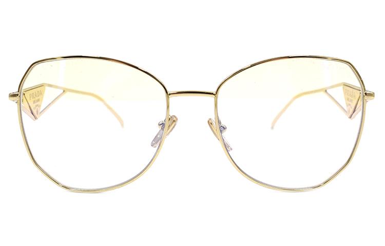 (Women) PRADA Catwalk Metal Triangle Logo Holiday Optical Glasses  Gold. SPR57Y ZVN 08N 圖 4