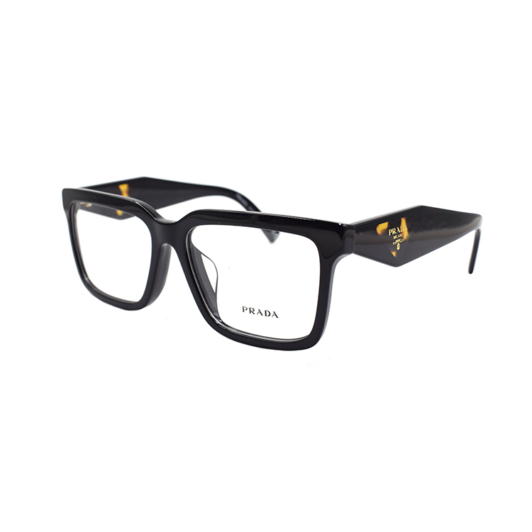 (Women) PRADA Catwalk Rectangular Optical Glasses Black -  Elegant Fashion Style. VPR10Y-F 1AB-1O1