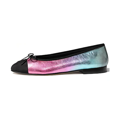 (W) Prada CHANEL Lambskin & Grosgrain Ballet Flats 'Multicolor'