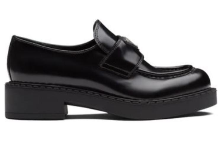 Order (W) Prada Mocasín Negro de Cuero Cepillado Chocolate 50mm 1D246M_ULS_F0002_F_B050