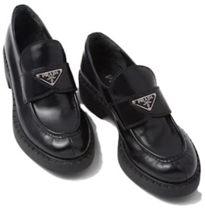 (W) 普拉达巧克力色黑色刷皮50毫米乐福鞋 1D246M_ULS_F0002_F_B050 Shop (W) 普拉达巧克力色黑色刷皮50毫米乐福鞋 1D246M_ULS_F0002_F_B050