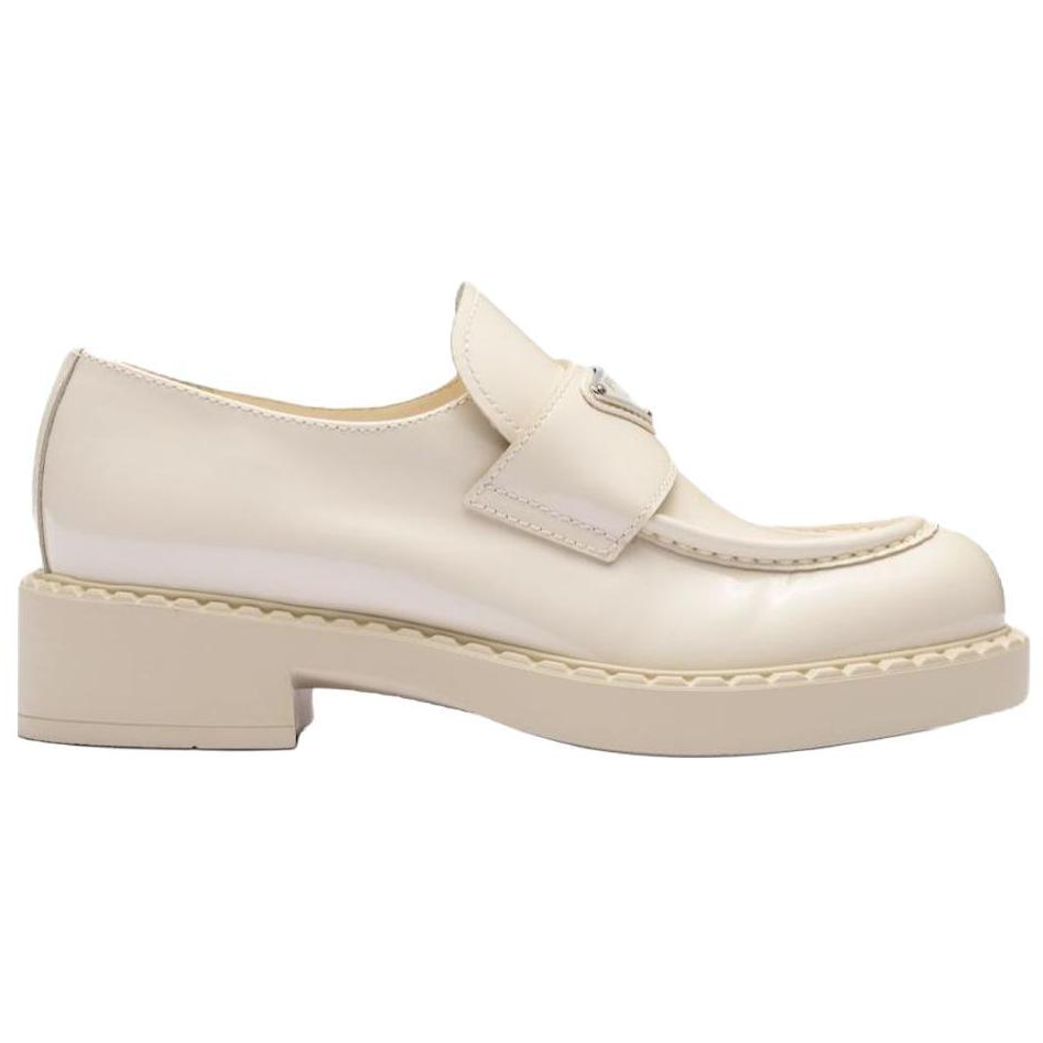 (W) Prada Chocolate Patent Leather Loafers 'Ivory' 圖 2