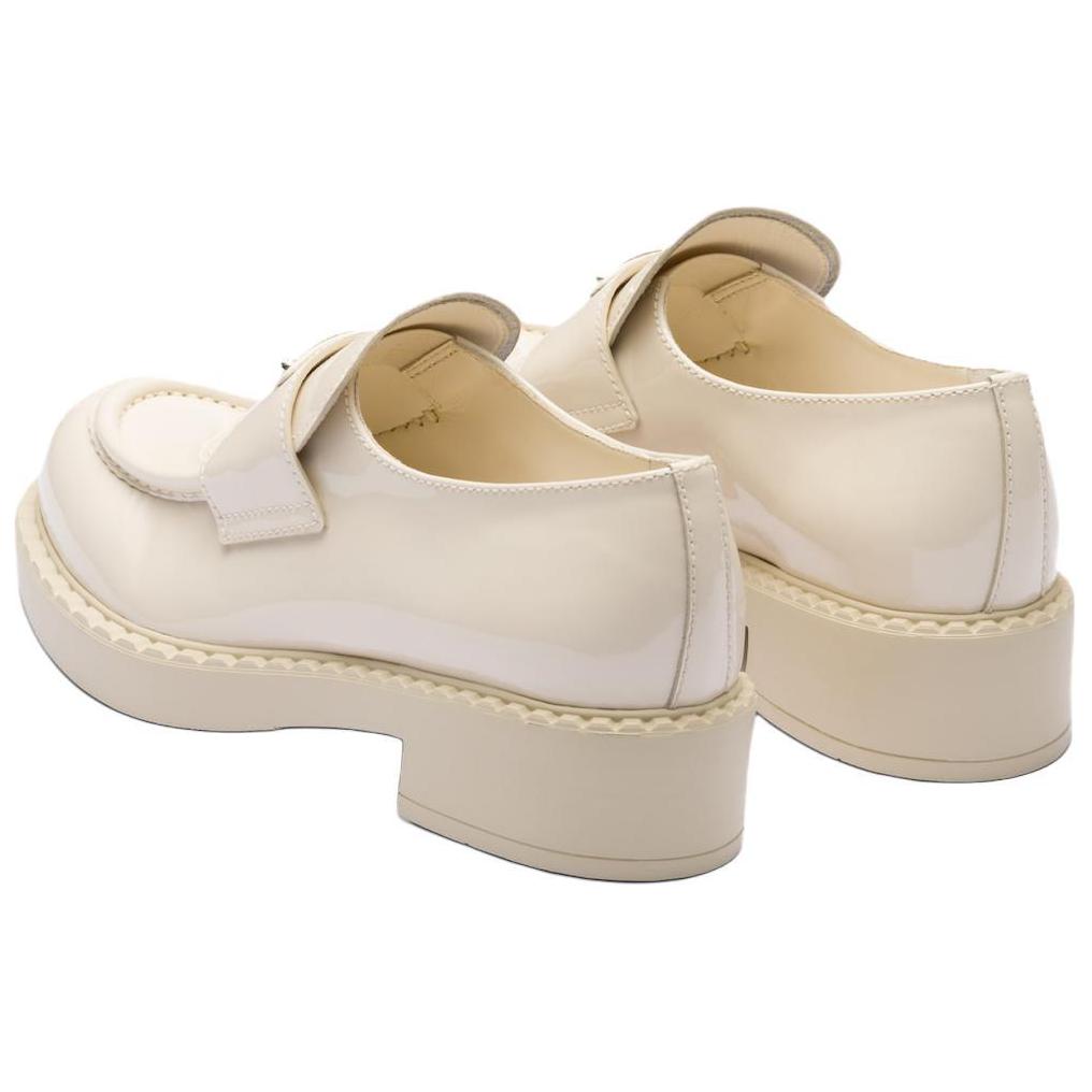 (W) Prada Chocolate Patent Leather Loafers 'Ivory' 圖 5